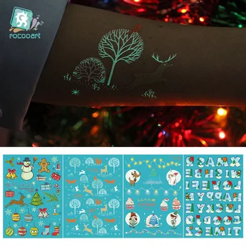 

LN001-004 21*15cm Body Art Merry Christmas Luminous Large Tatoo Sticker Waterproof Xmas Temporary Fake Tattoo Stickers Taty