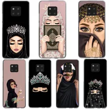Роскошная женщина в хиджабе лицо Мусульманский Исламский грил глаза Силиконовый чехол для телефона для huawei P8 P9 P10 P20 Lite mate 10 20 P30 Pro