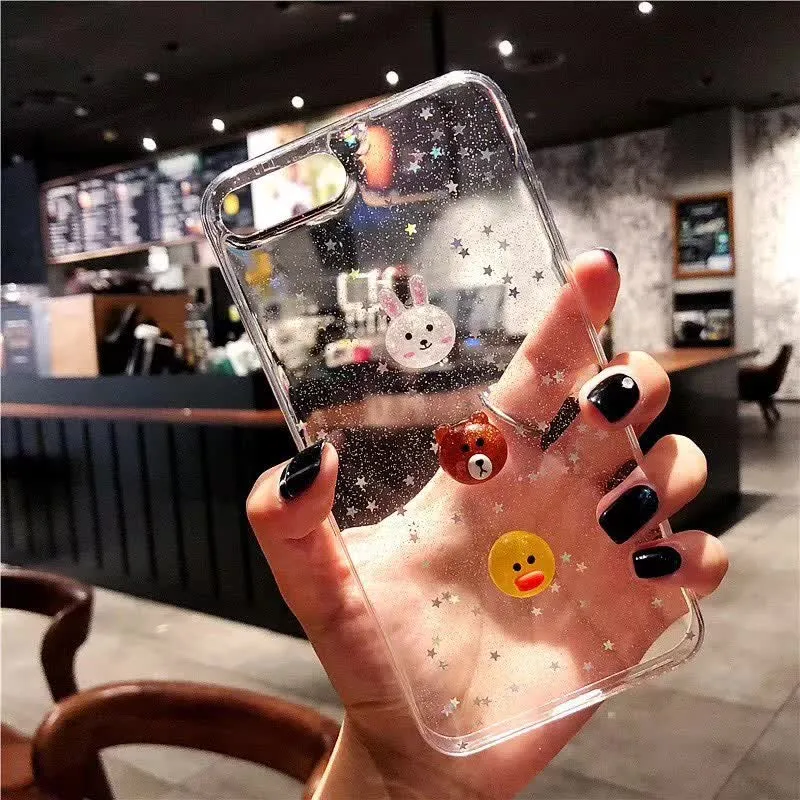 Прозрачный чехол для телефона 3D Dolls iPhone XS MAX XR 7 Plus прозрачные мягкие чехлы из ТПУ X 8