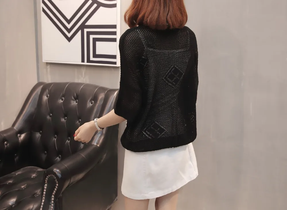 short sleeve sweater F2518 black-3