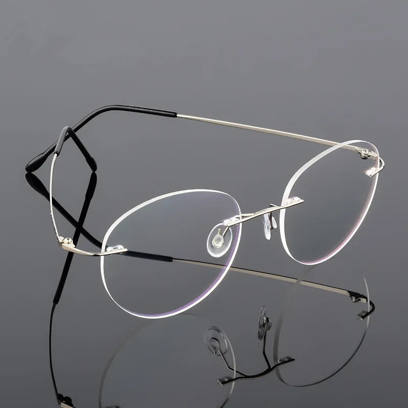 Retro Round Foldable Ultra Light Memory Titanium Alloy Myopia 