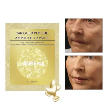 

24K Gold Wrinkles Day Skin Whitening Serum Anti-Aging Lifting Firming 30Grain Face Ampoule Capsule Facial Cream