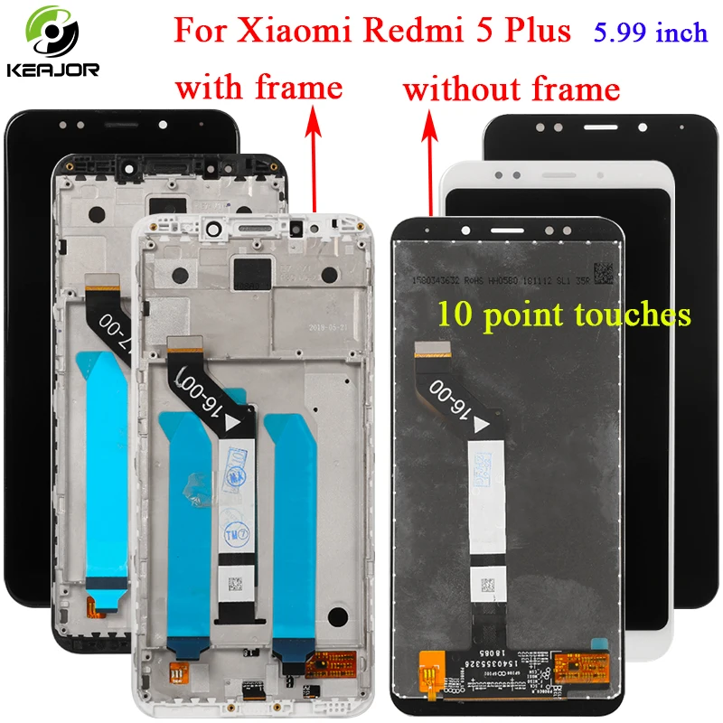 Скидка Для Xiaomi Redmi 5 Plus ЖК дисплей + сенсорный экран + рамка + инструменты стеклянная панель дигитайзер аксессуары для Xiaomi Redmi 5 Plus 5,99 дюймов