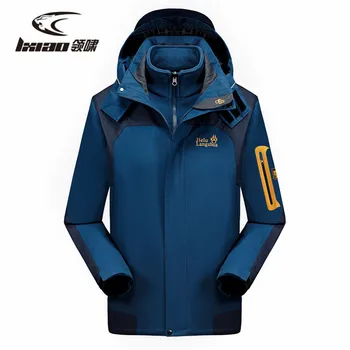 

LXIAO Men Winter Jackets 2 Pieces Softshell Jacket Men Liner Fleece Waterproof Jacket Outdoor Hiking Camping Trekking Coat Men