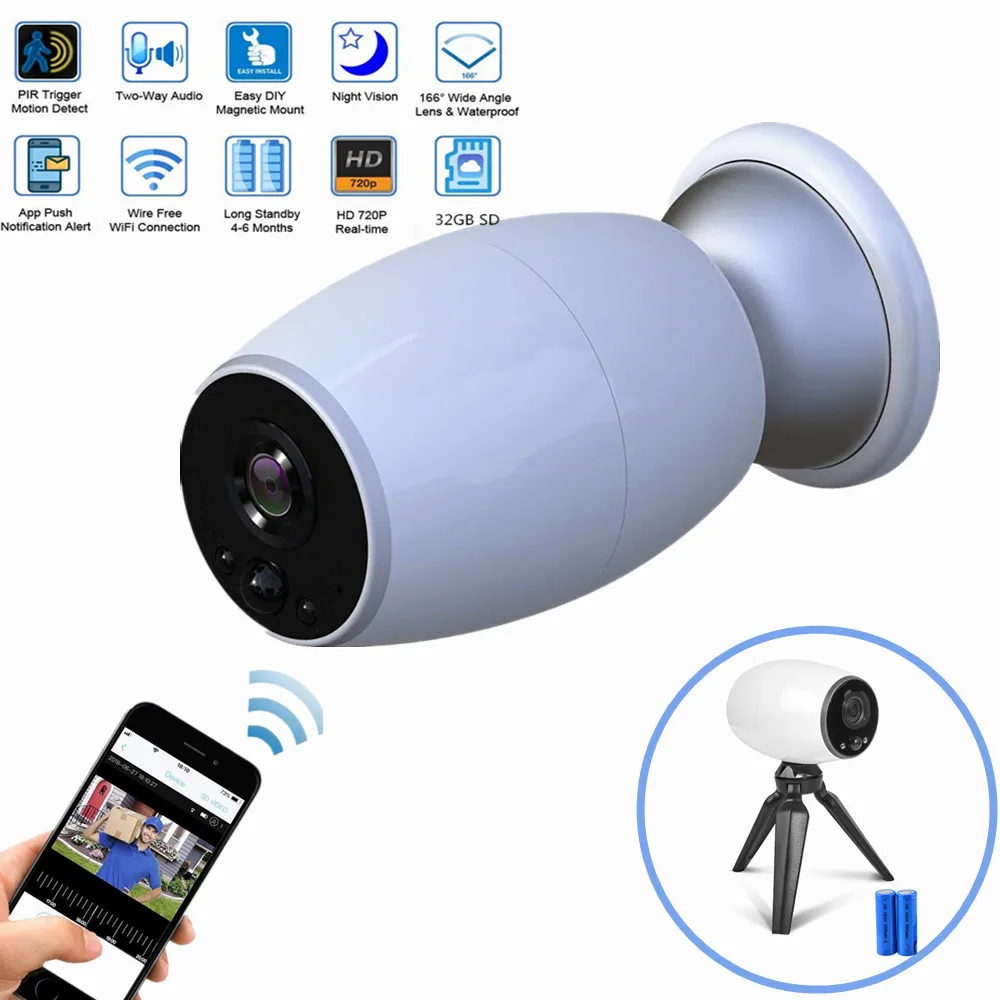 WIFI security ip camera battery powered wireless outdoor Infared IR ...