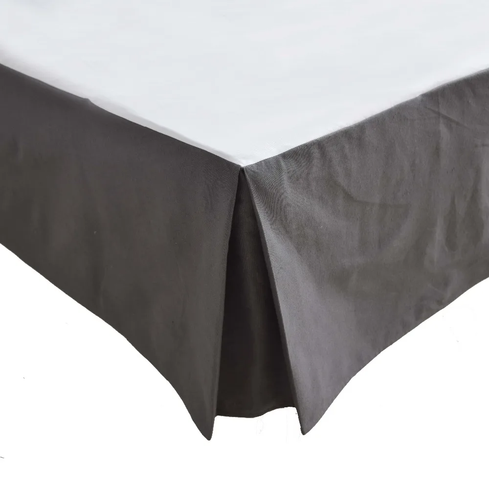 

Free shipping Hotel Bed Skirt 5 Colors Thick Poly/Cotton Canvas Bed Skirt for King/Queen Size Bed With 14" Drop Hotel Line