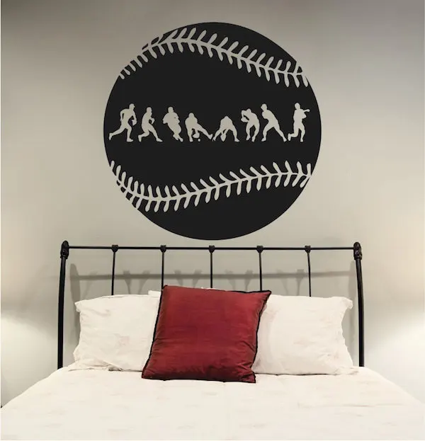 Baseball Sport Wall Decal Vinyl Art Mural Interior Baseball Wall