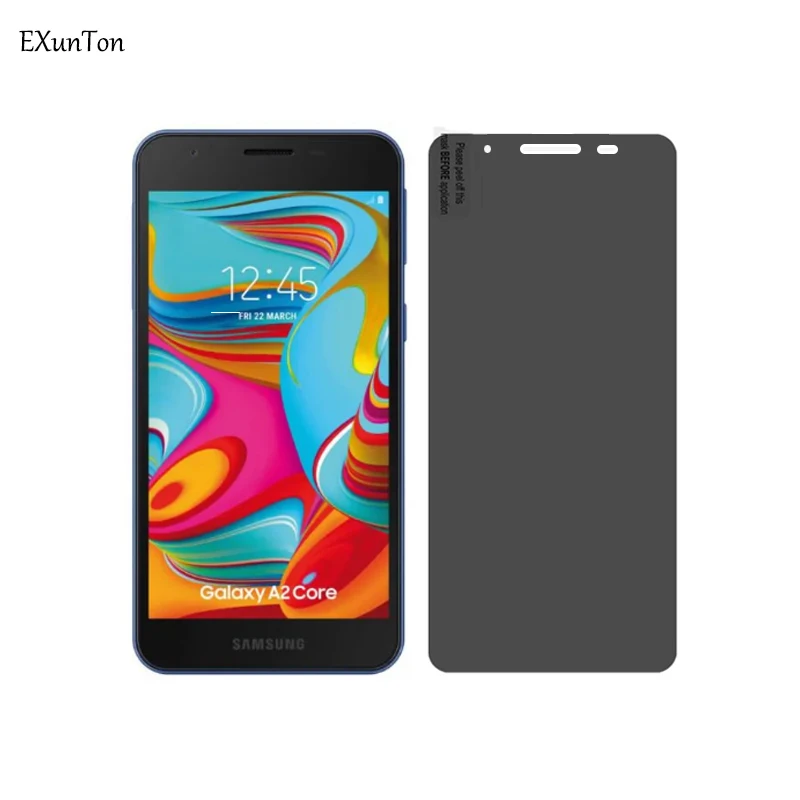 Закаленное стекло EXUNTON для Samsung A2 Core Защита экрана конфиденциальности Galaxy
