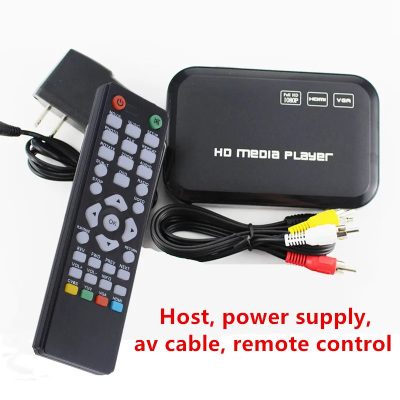 Бесплатная доставка! 3D 1080P HD медиаплеер поддержка Blueray HDMI VGA AV MKV H.264 SD MMC USB внешний