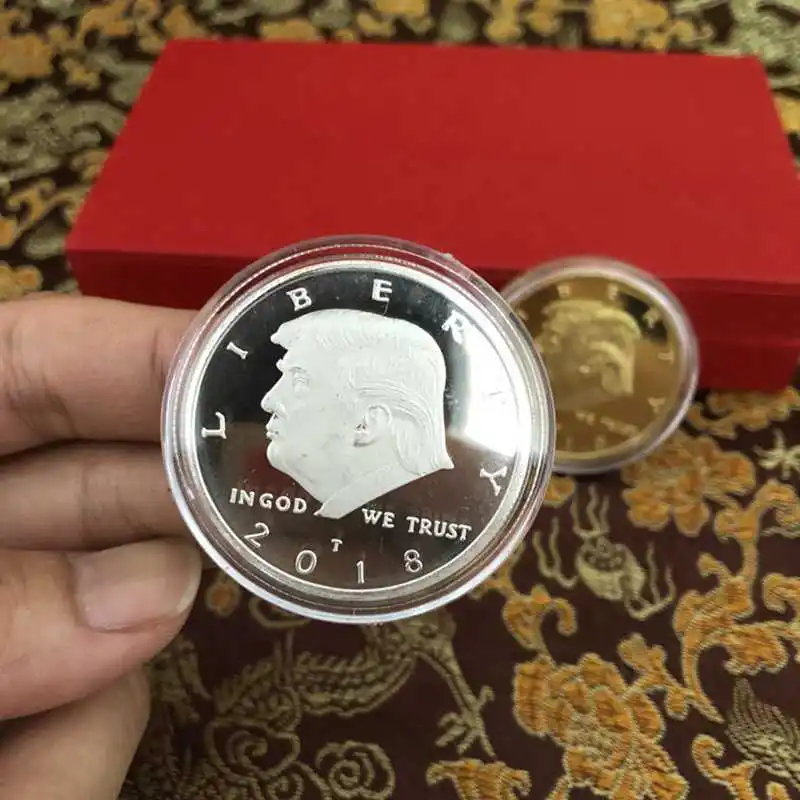 Президент Дональд Трамп серебро/позолоченный Орел памятная монета - Цвет: Silver