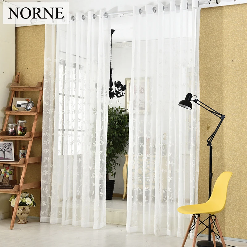 Buy NORNE Decorative Sheer Curtains Embroidered Semi