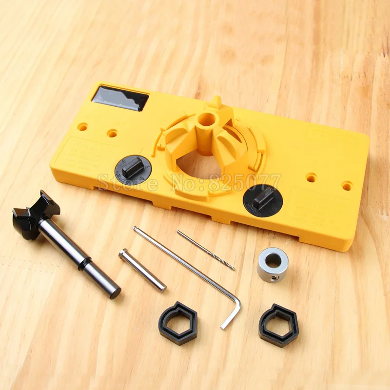 1Set Concealed 35mm Cup-Style Hinge Jig Drill Set Guide Door Hole Locator For Diy Tool JF1436