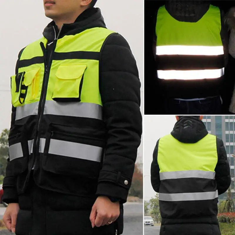 

Reflective Jacket Security Visibility Reflective Vest Traffic Cycling Wear Reflective Safety Clothing High Visibility