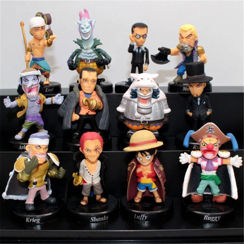 12pcs Anime One Piece Figure Set Devil Fruit Users Buggy Crocodile Shanks Straw