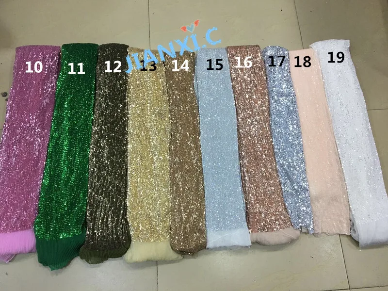 

19 colors David-72708 French Mesh Sequins Lace Fabric High Quality African Tulle Lace Fabric for party dress