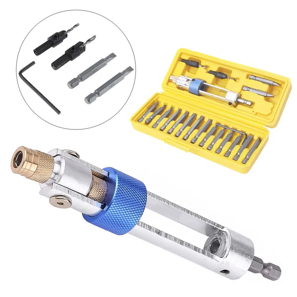 

20pcs/set Multi-functional Double Use Hand Screwdriver Head Countersunk Head Drill With Storage Box