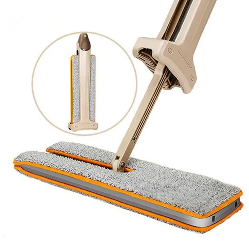 

Handheld Push Sweepers Telescopic Hard Floor Mop Cleaner Self-Wringing Ability Vacuum Cleaner Partner With Mop Cloth