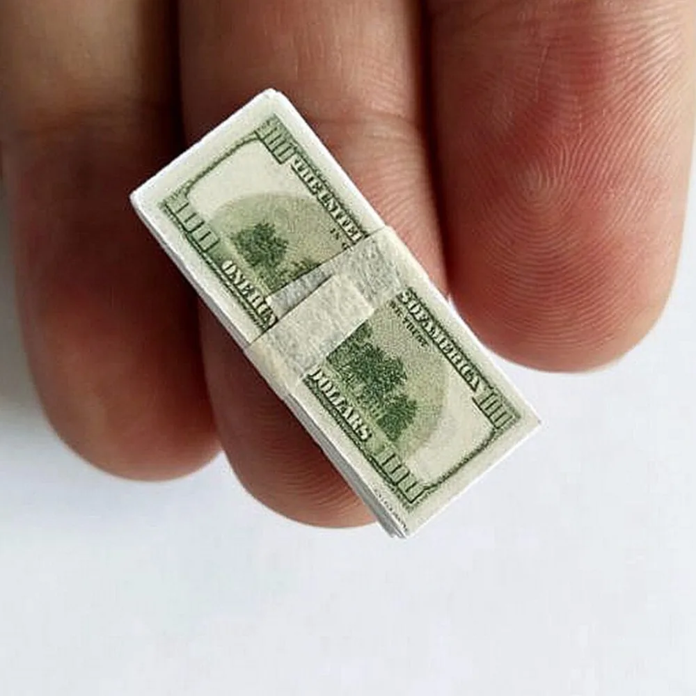 1/6 Scale Miniature Play Money US $100 Banknotes for Dollhouse and Crafting image 2