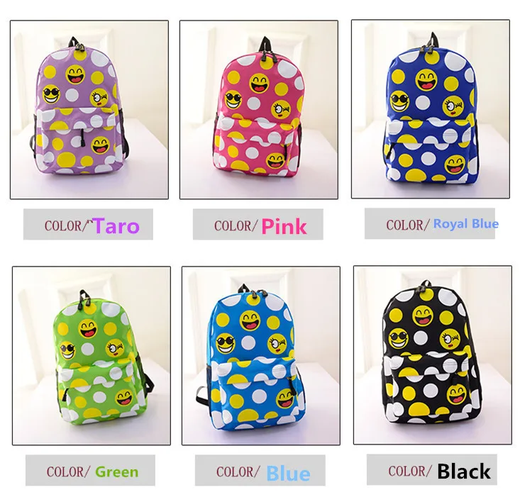 smiley school bag color