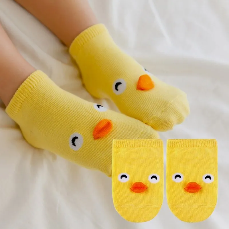Маленькие детские носки хлопковые носки с маленькими ушками детские Нескользящие носки с мультяшным рисунком Размеры S-M, новое поступление