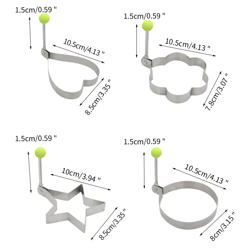 Нержавеющая сталь для яиц для омлета формы для жарки Сердце цветок звезды круг яйцо омлет формы для блинов кольца жареное яйцо формирователь кухонные инструменты