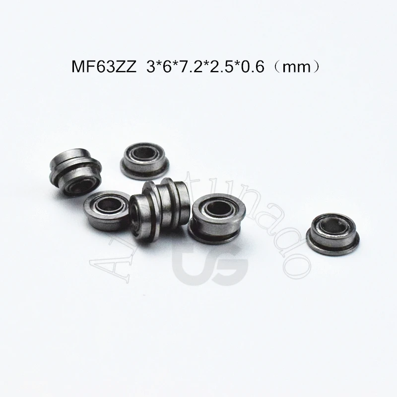 MF63ZZ 3*6*7,2*2,5*0,6 (мм) 10 штук фланец подшипника MR63 F673ZZ Металлический Герметичный Бесплатная доставка ABEC-5 хромированная сталь Миниатюрный