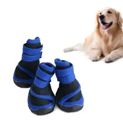 4 шт. обувь для больших собак неопреновые непромокаемые сапоги для домашних животных водонепроницаемые Нескользящие зимние уличные