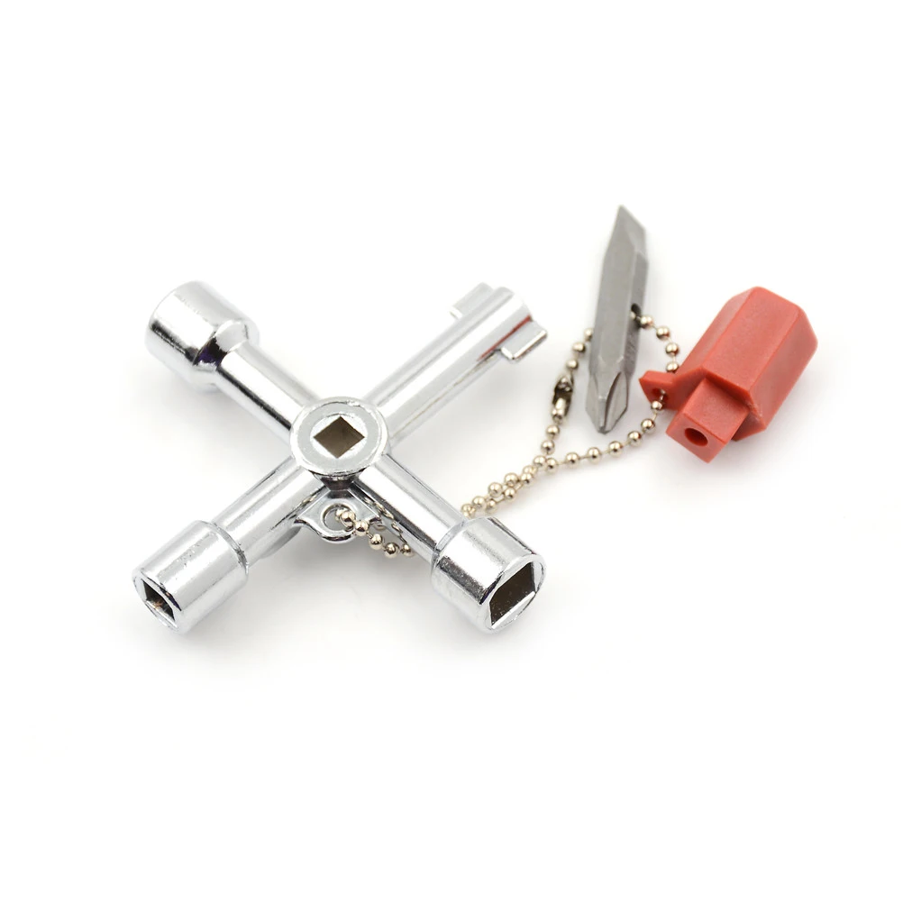 

1PC Universal 5 In 1 Cross Square Triangle Train Electrical Cabinet Elevator Key For Gas Electric Meter Cabinets Bleed Radiators