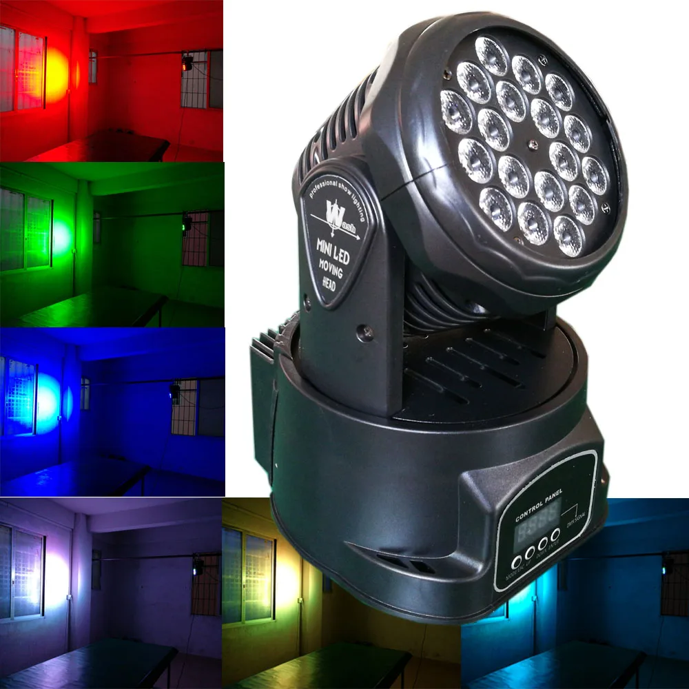 2pcs/lot Mini Led Wash 18x3W RGB Moving Head Light/Led Moving Head