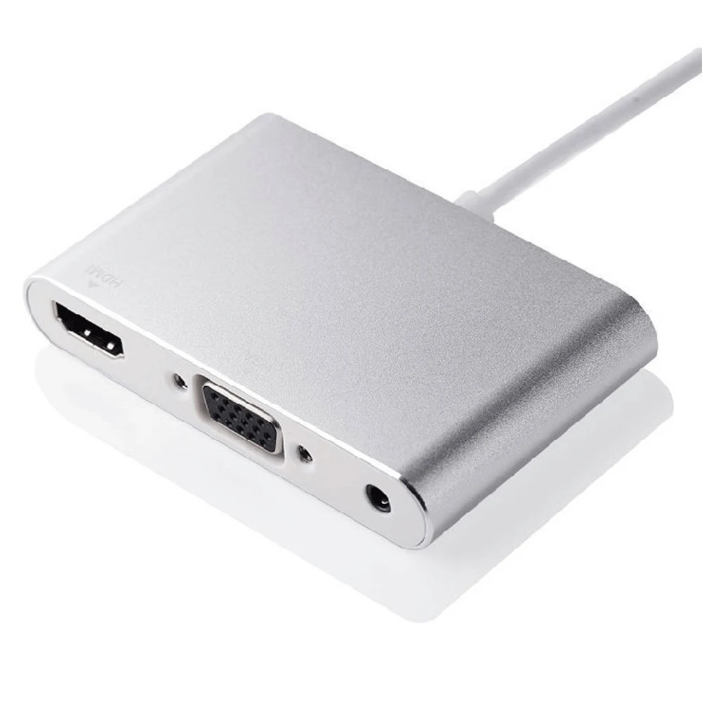 4 в 1 освещение к HDMI+ VGA+ 3,5 мм аудио+ 5 В DC док-станция для iPhone/iPad