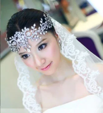 

alloy rhinestone soft chain tiara forehead crown bridal headdress crystal aggregate artificial head chain wedding hair jewelry