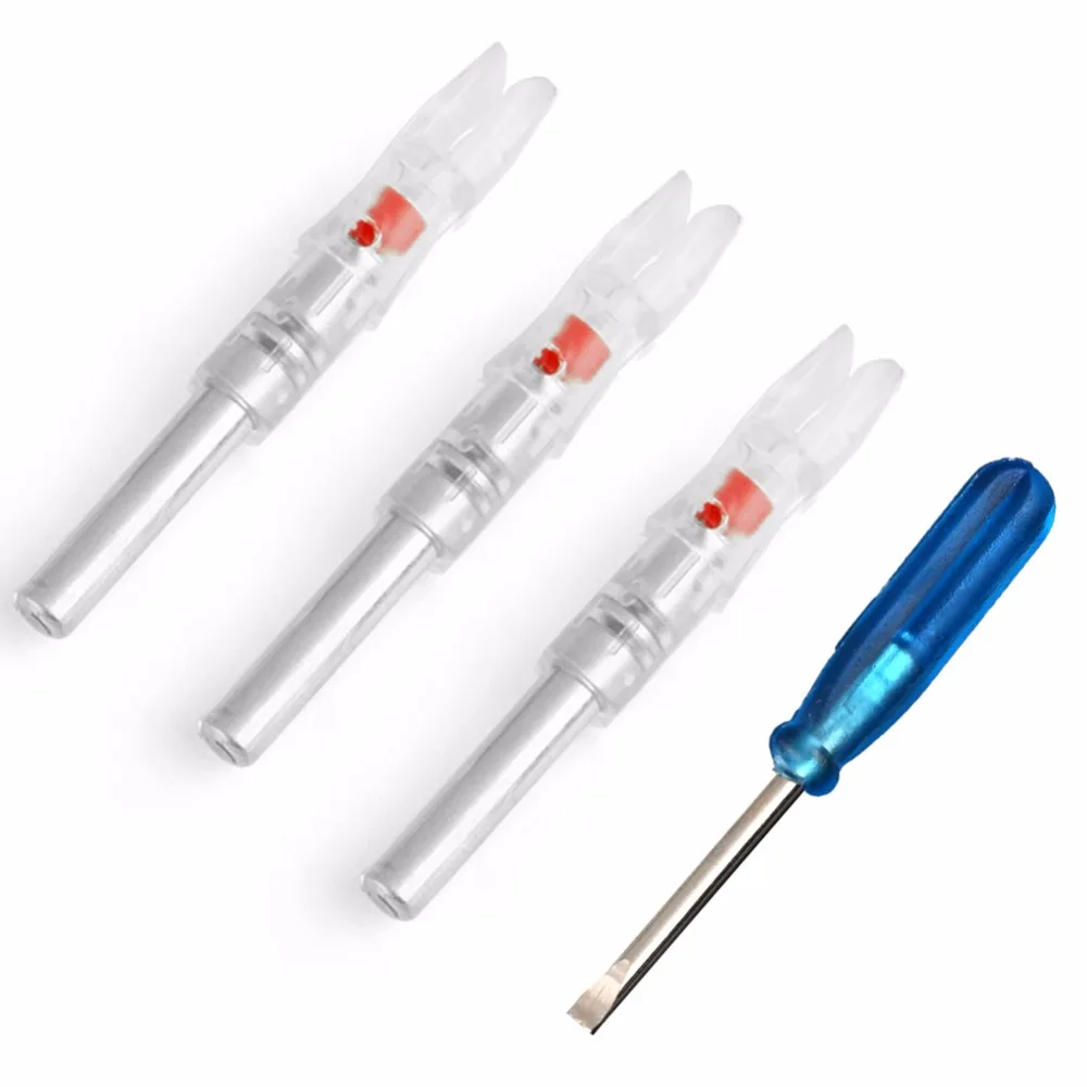 3pcs Red Lighted Nocks Size GT Fits 6.3mm Shaft Shooting Automatically