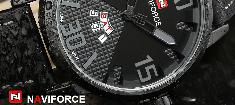 Naviforce Для мужчин спортивные Наручные часы Элитный бренд Модные Повседневные часы Для мужчин кожаный ремешок Военная Униформа часы мужской Relogio Masculino