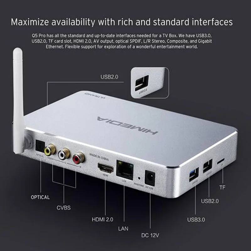 

NEW High-end HIMEDIA Q5 Pro Smart Android 7.1 TV Box 3D 4K Uitra HD 2GB 8GB Set Top Box Support DTS Dolby Play Store 3D BD-IOS