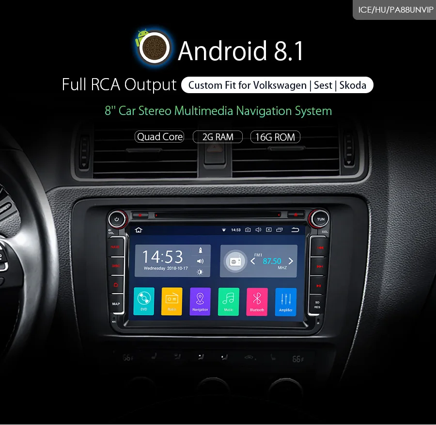 Discount 8" Android 8.1 Car DVD Player RDS Radio WIFI GPS for Volkswagen vw Beetle Bora Caddy Passat CC Sharan T5 Multivan Touran 0