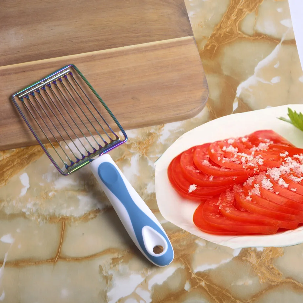 Нож для нарезки томатов из нержавеющей стали нож фруктов мяса с ручкой|Шредеры и