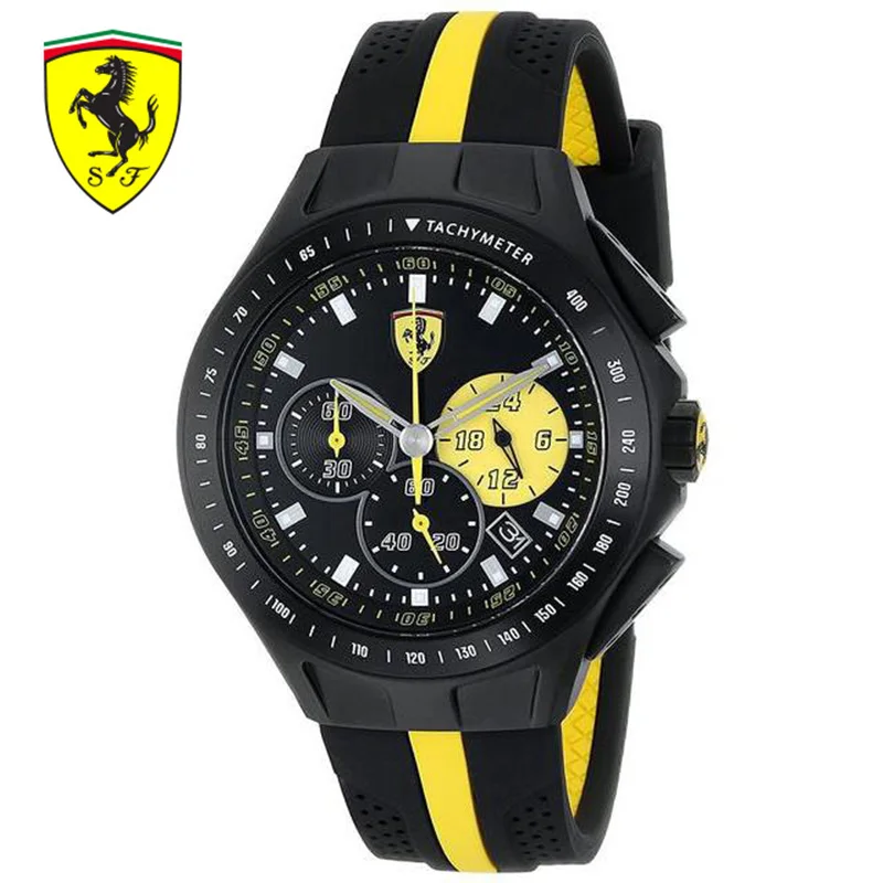 

SCUDERIA FERRARI 2018 New Sport Fashion Quartz Watches Water Resistant Shopping United States Counter Men Watch 0830025 DayWat