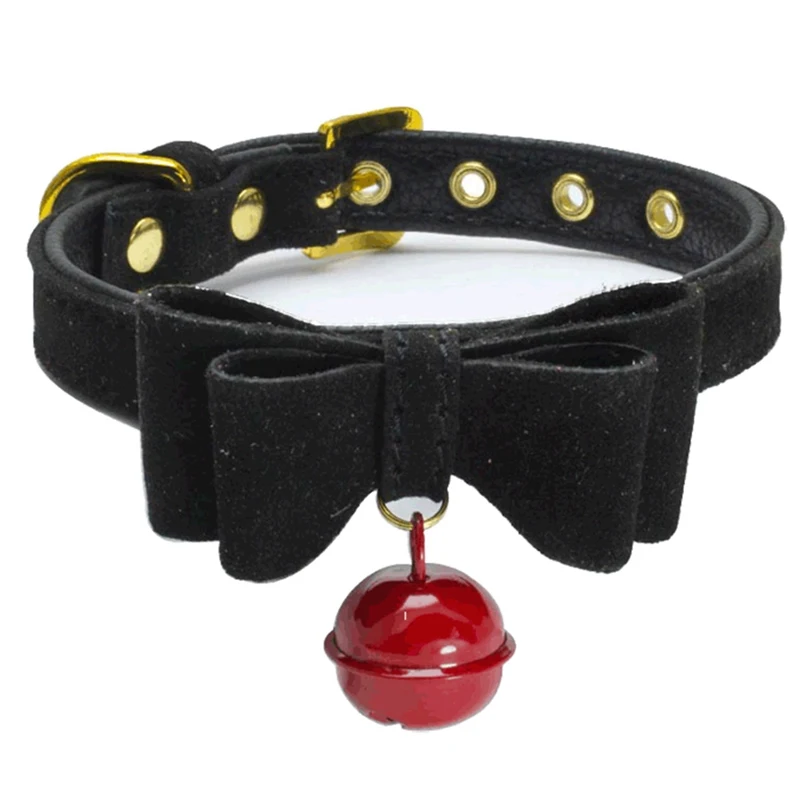 

Safety Elastic Bowtie With Bell Small Dog Cat Collar Safe Soft Velvet 6 Colors Pet Products Dog Collar Pet Supplier