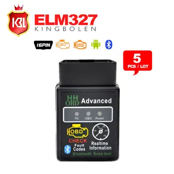 

5PCS/LOT HH OBD Mini ELM327 Bluetooth Elm327 V2.1 OBD2 Diagnostic Scanner Work on Android Symbian Windows