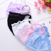 Женская летняя Солнцезащитная двухслойная маска для губ, вязаная крючком Цветочная кружевная однотонная Пыленепроницаемая тонкая одноразовые нетканые медицинские маски