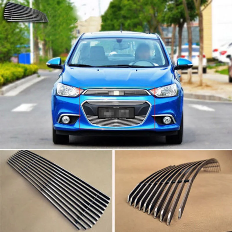 

Alloy Aluminium Front Center Racing Mesh Bumper Grills Billet Grille Cover For Chevrolet Aveo 2014