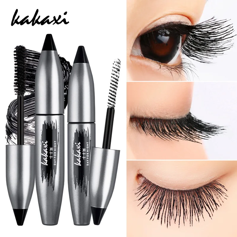 

Hot Sale 4D Silk Fiber Mascara Lashes Mate Set Lengthening Thick Eyelash Extension Waterproof Black White Mascara Kit Makeup