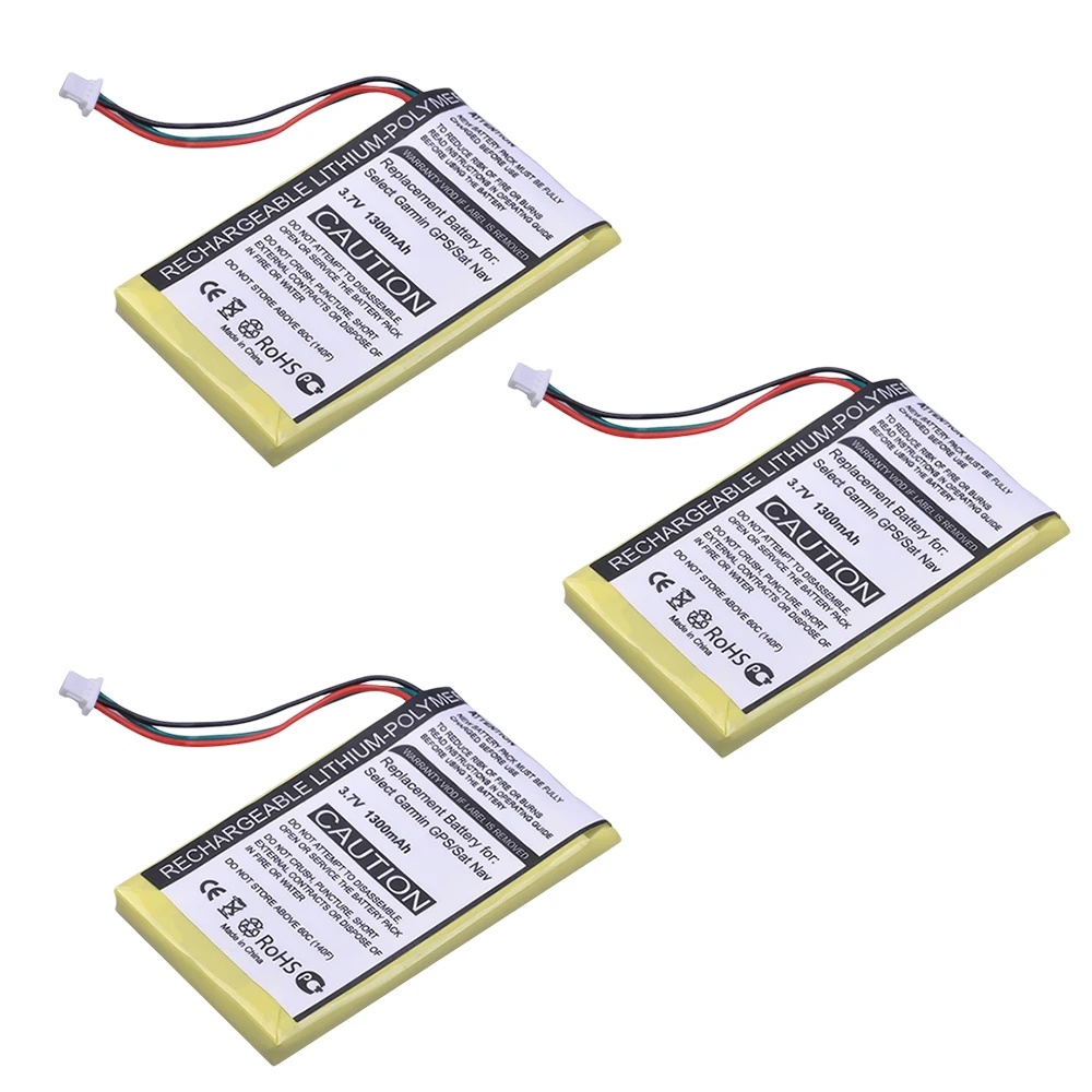 3 Pack of 1300mAh High Quality New Replacement Batteries for Garmin