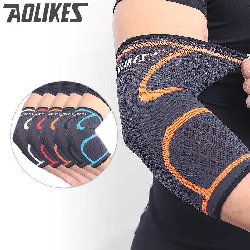 Aolikes 1 пара налокотник компрессионный поддерживающий рукав регулируемый ремень для тяжелой атлетики артрит волейбол теннис Налокотник