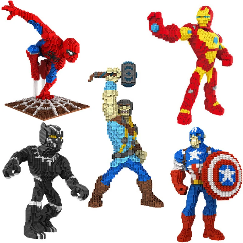 

Super Hero Avengers Captain Marvel Ant Man DIY Wasp particlesdiy Building Blocks Hulk Black Panther Toys Children gift