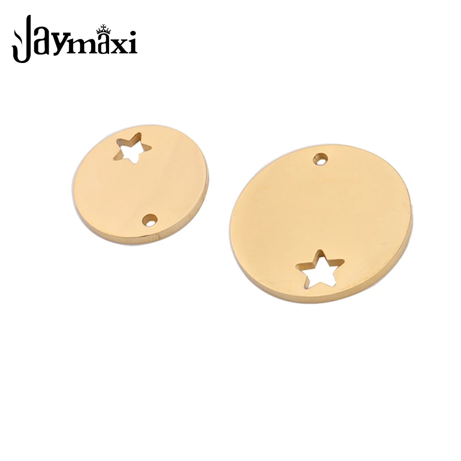 

Jaymaxi Hollow Star Gold Color Charm Stainless Steel Pendants 316L American Jewelry DIY Making 15Pieces/lot
