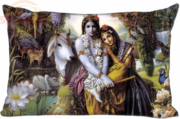 

Custom Hinduism Lord Krishna Pillowcases 35X45cm Pillow Cover Cheap For Rest One Side Printed