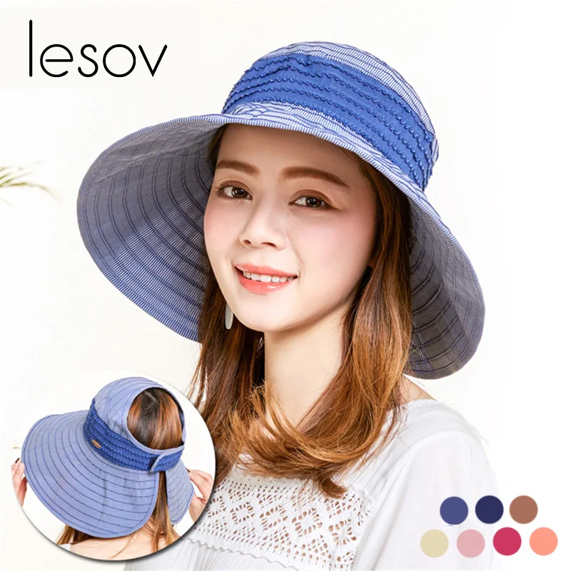 Buy Lesov Striped Foldable Sun Hats For Women Large