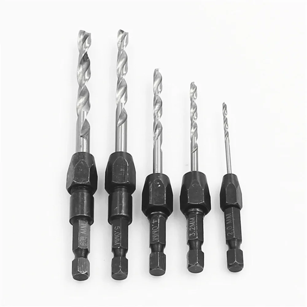 New HSS6542 5Pcs/Set Twisted Drill Bits metalworking woodworking 1/4