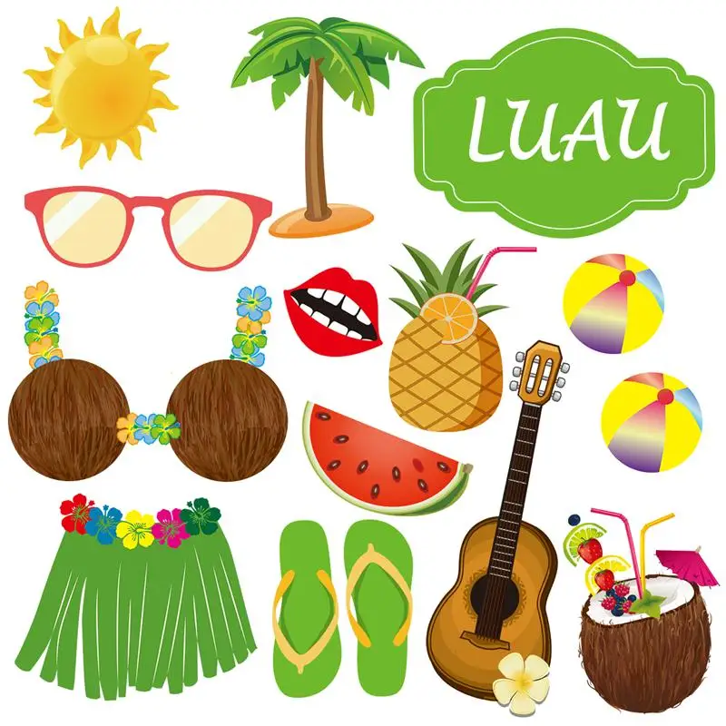 Buy Summer Party Photo Booth Props 36pcs DIY Luau